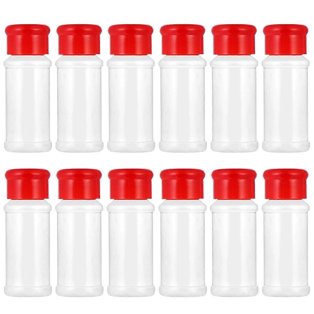 Plastic Spice Jar 12Pcs Salt Pepper Shakers Seasoning Jar Barbecue Condiment Jar Bottles Cruet Container