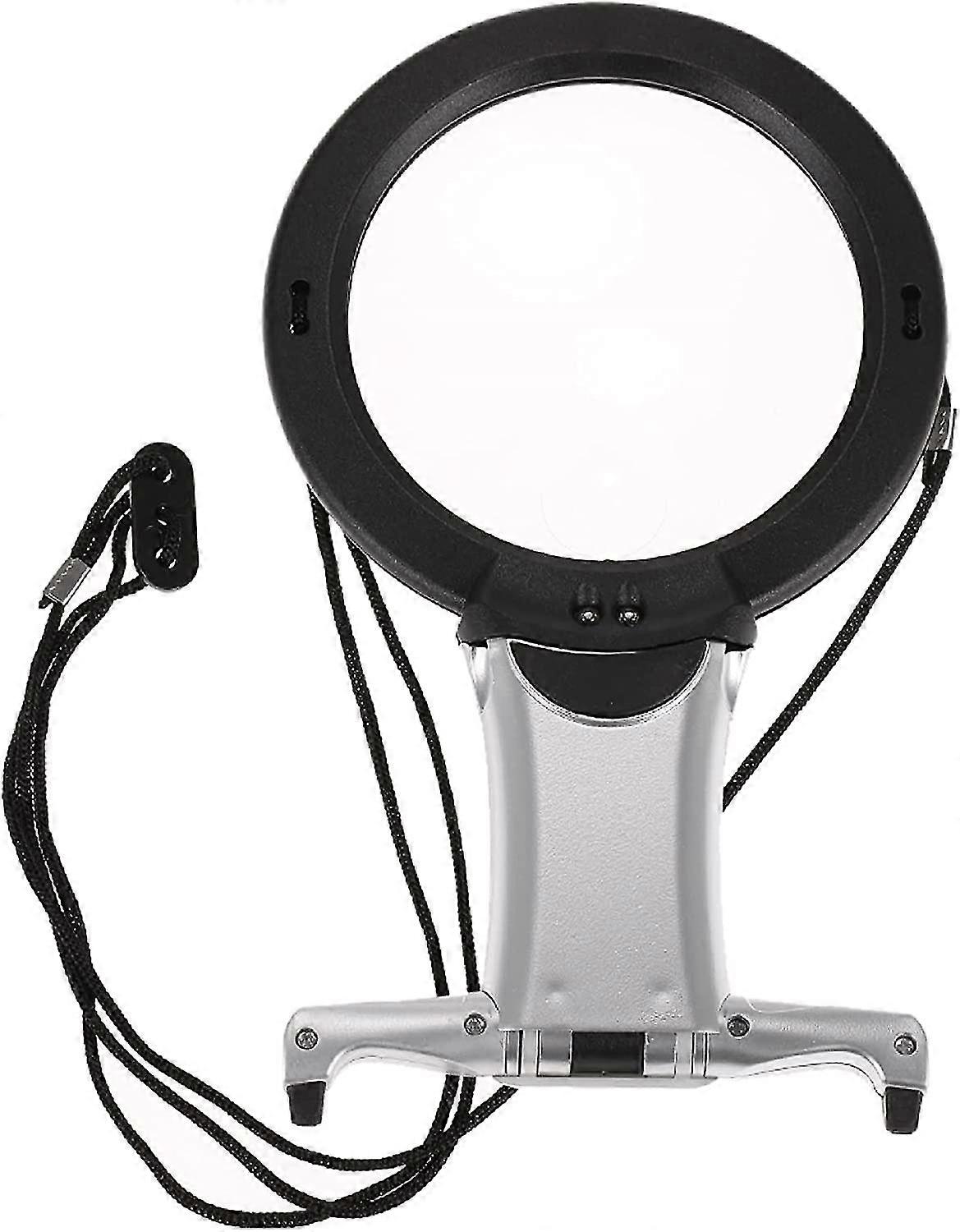 New 2 In 1 Hands Free Magnifying Glass With Light & Neck Cord Led Lighted