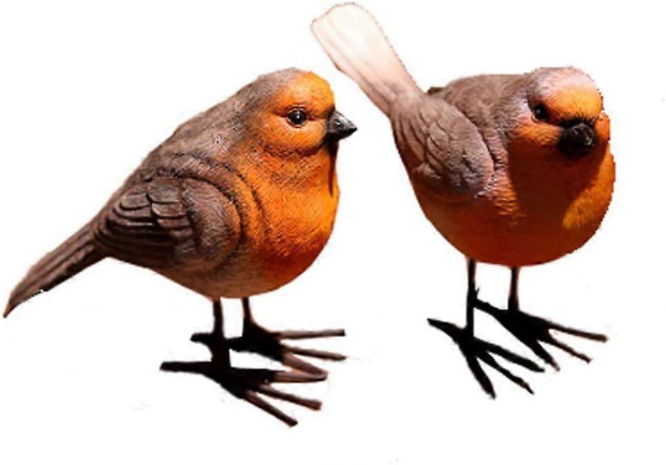 2 Pack Resin Artificial Bird Statues for Office, Yard, Patio - 13