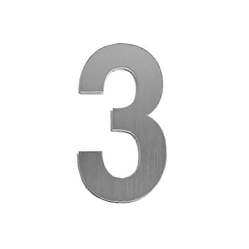 Street Number, House in Silver Stainless Steel - 76mm