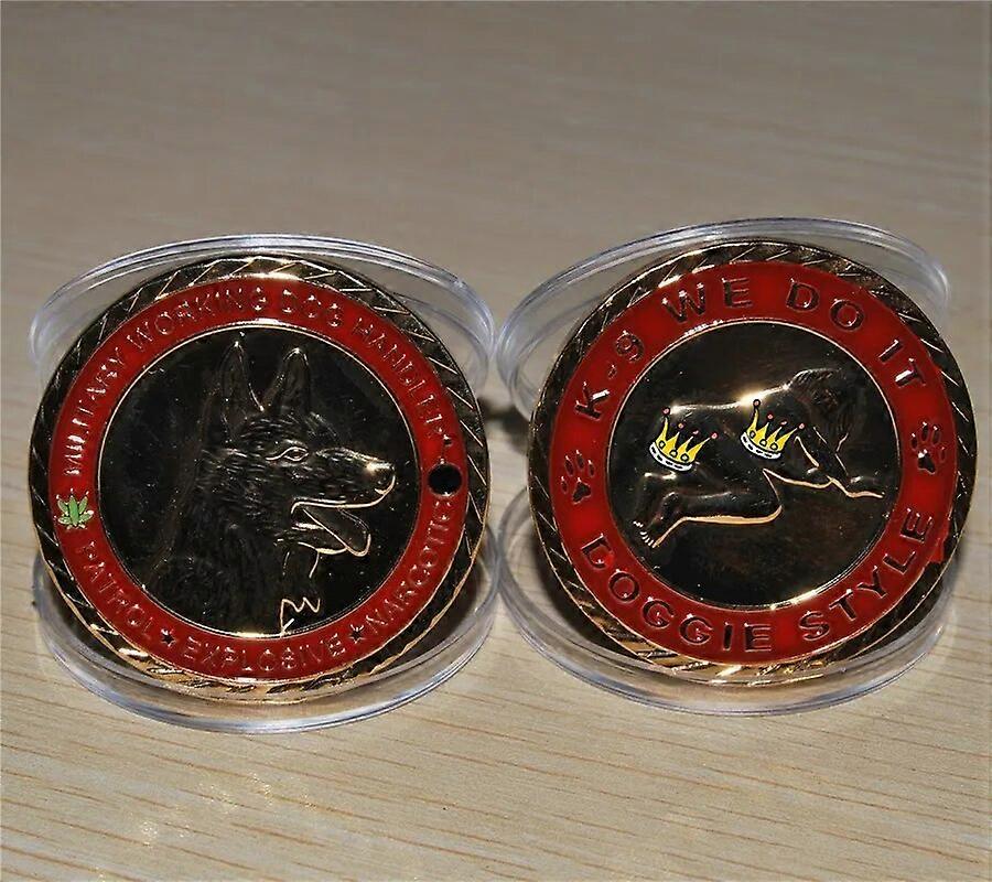 K-9 Handler Police Colorized Challenge Coin