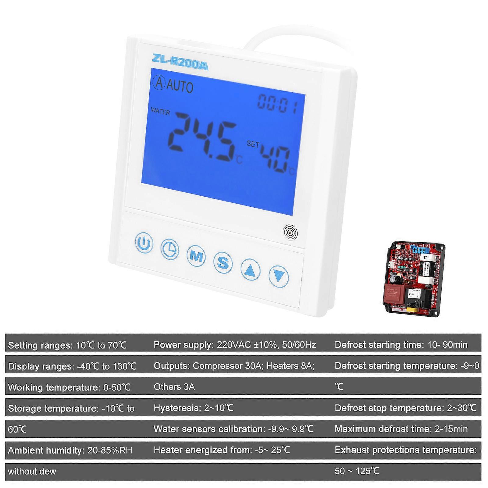 Universal Air-Source Water Heating Controller Board Heat Pump Control Antifreeze Auto Deforst Water Flowing Warning with Sensors
