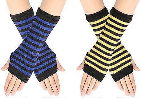 Barn Armvärmare Handskar Flickor Armhandskar Randig Och Regnbåge