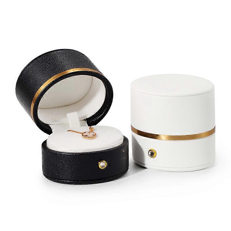 2pcs Leather Ring Box Engagement Proposal Wedding Ring Gift Box Multifunctional
