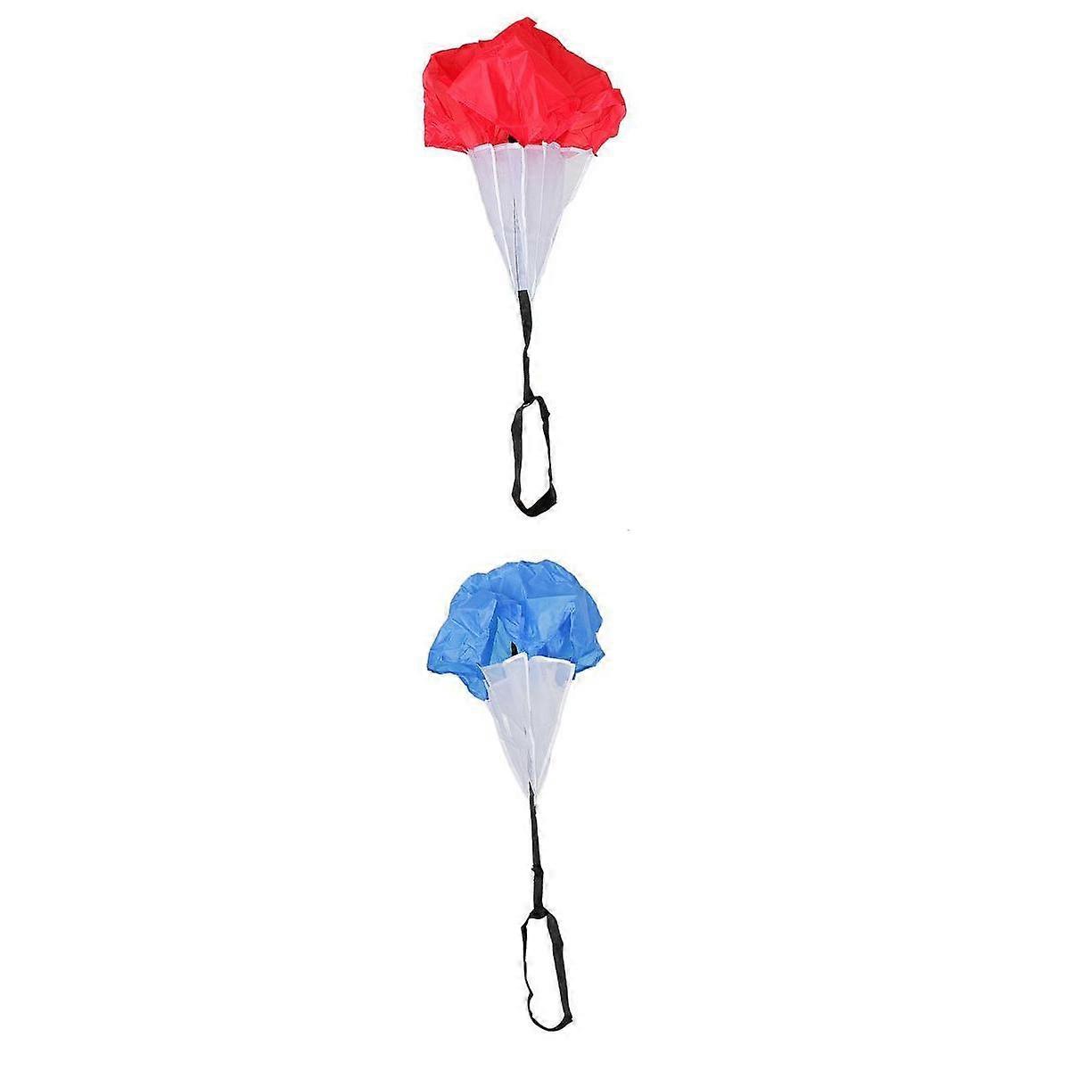 2pcs Running Football Training Exercise Drag Chute Parachute Red + Blue