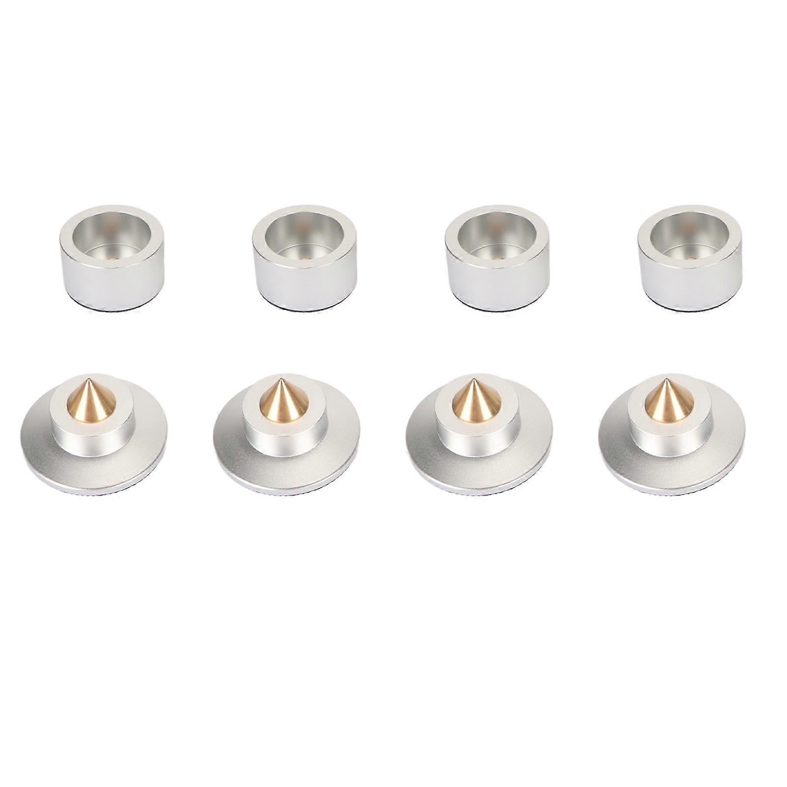 4pcs Speaker Isolation Feet Professional Shock Absorption HiFi Speaker Isolation Spikes for Turntable Amplifier CD Player HIFI Speaker Silver