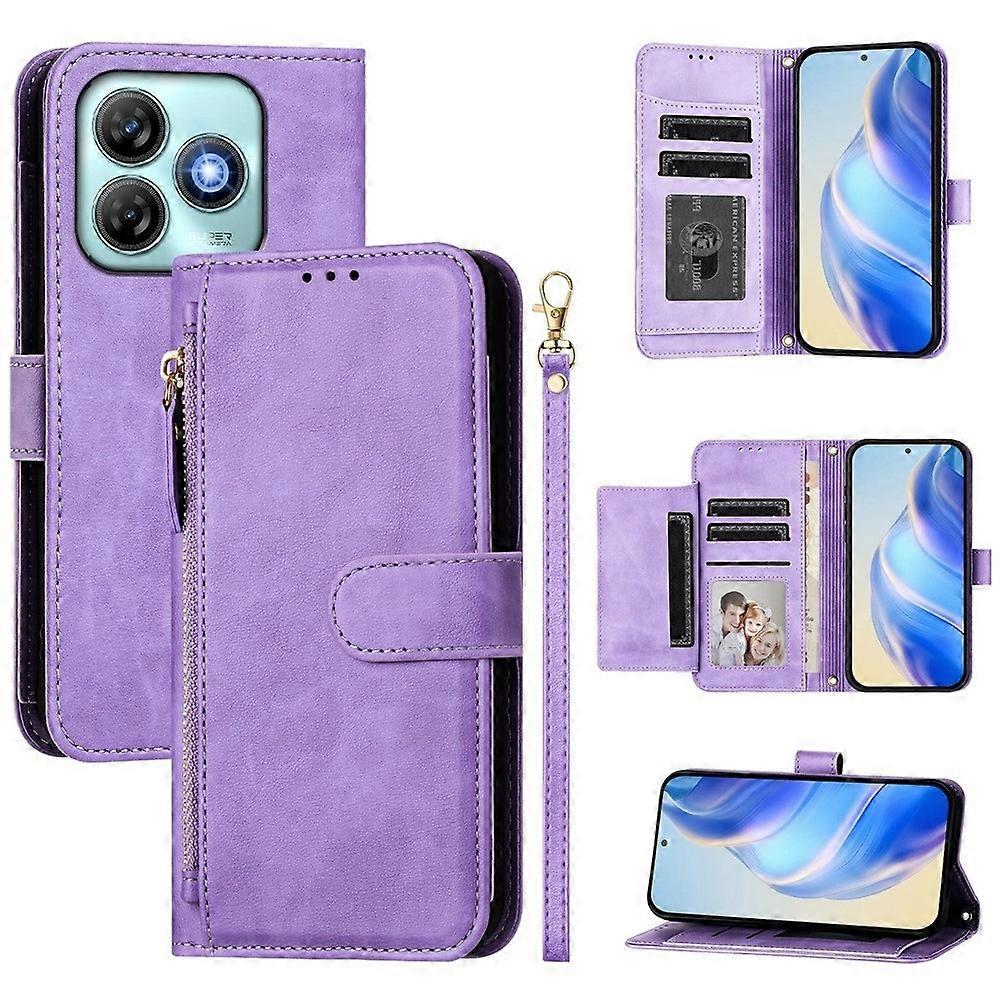 Zipper Wallet PU Case For ZTE Blade A75 4G