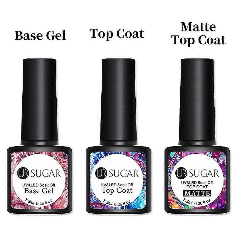 TCGG-6pcs Gel Polish Set For Manicure Nails Art Design Pink Glitter Color Gel Varnish Soak Off Semi Permanent Uv Gellak Kitbase Top Matte1