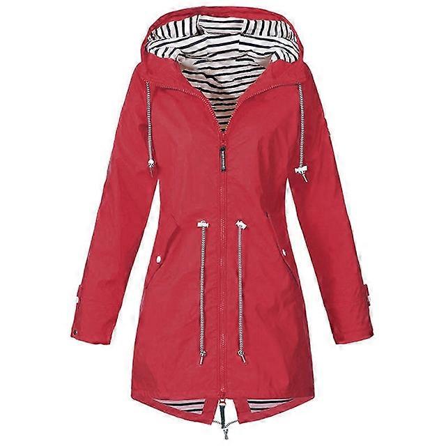Women Waterproof Rain Jacket Hooded Raincoat