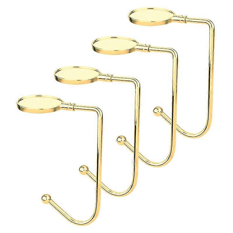 Christmas Stockings for Fireplace (Set of 4) - Hanging Stocking Hook with Non-Slip Coating - Christmas Decorative Fireplace Stocking Holder (Gold)