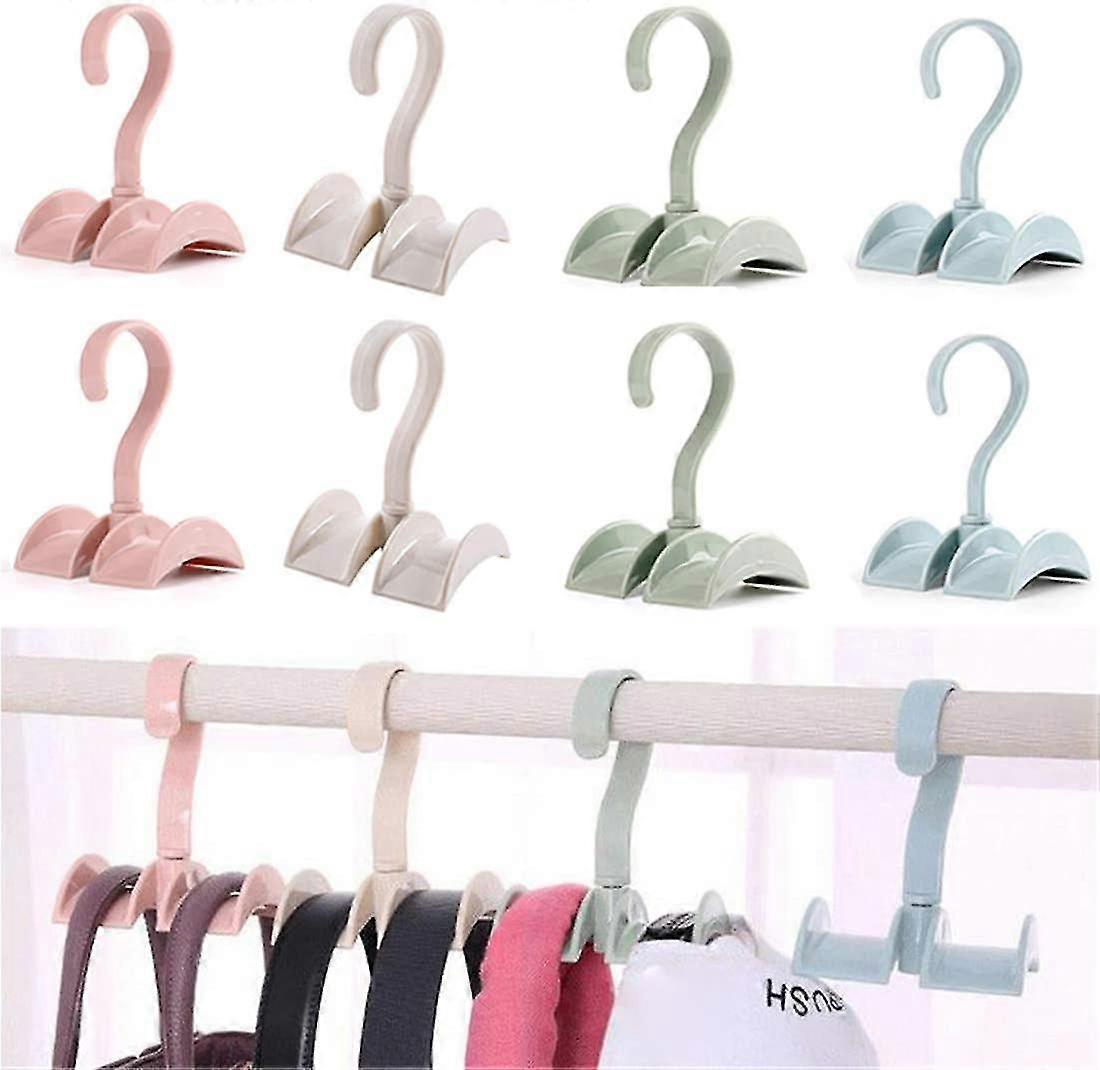 Bag Storage Racks 8 Pieces Creative Multi-Function Rotating Wardrobe Bag Rack, Non-Maasduant, Non-Slip, Space Saving, Durable Plastic Hanger For Home