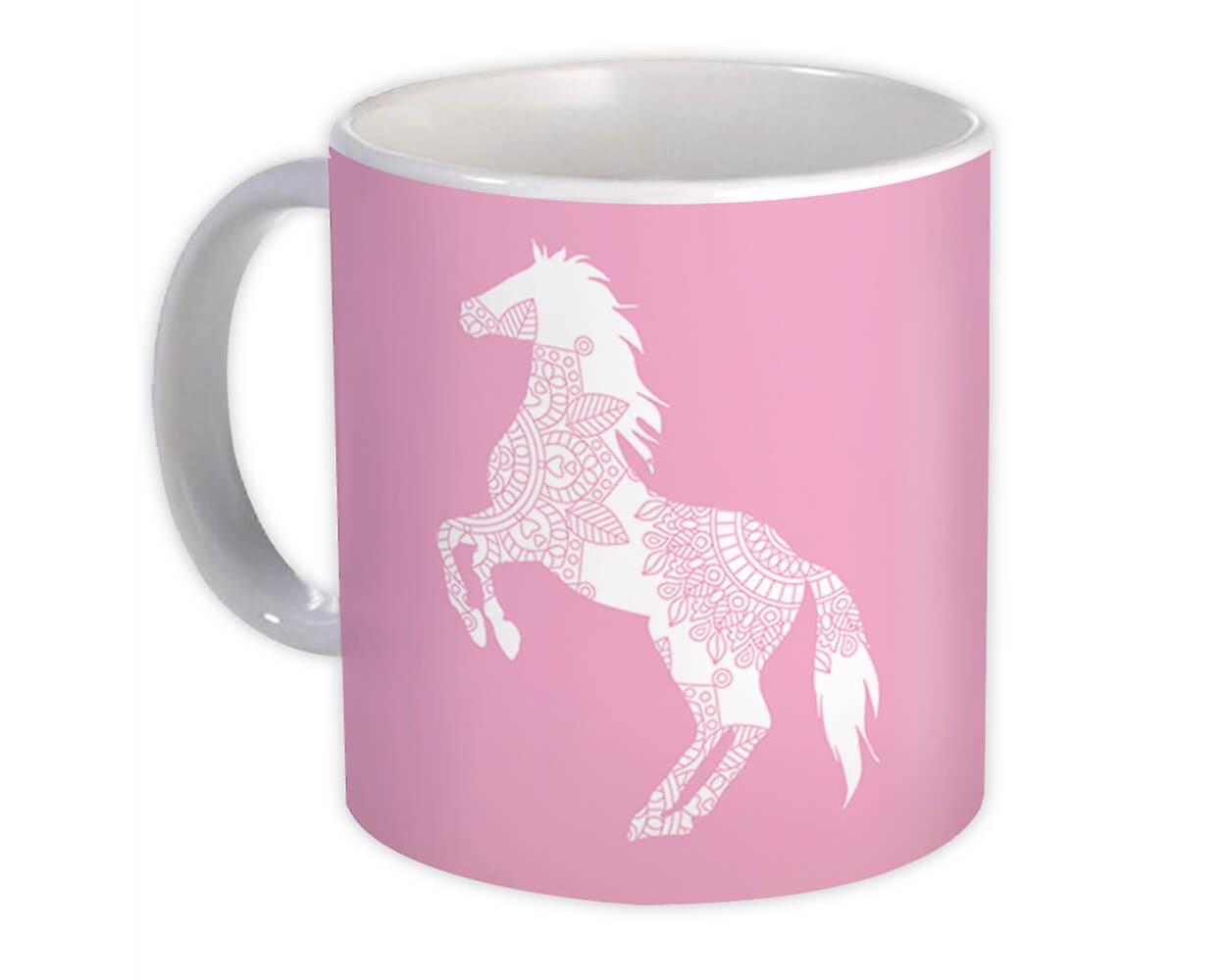 Presentmugg: Häst Mandala Print För