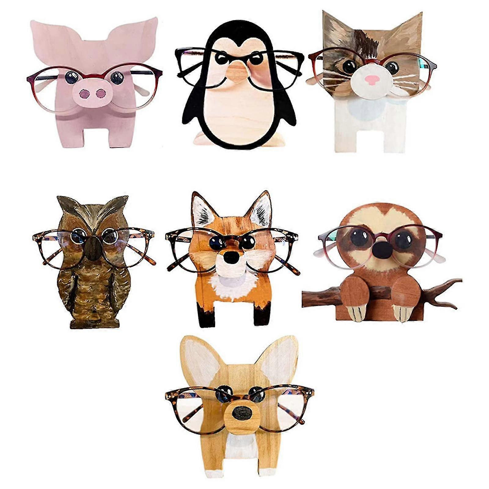 Nuovo portaocchiali per occhiali da vista per animali Frame Dog Wooden Eyeglass Holder Display Stand corgi