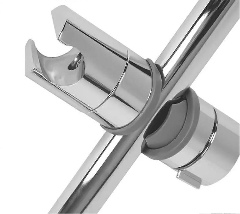 ADJUSTABLE UNIVERSAL ABS Chrome Shower Rail Head Slider Holder Bracket 18 - 25mm