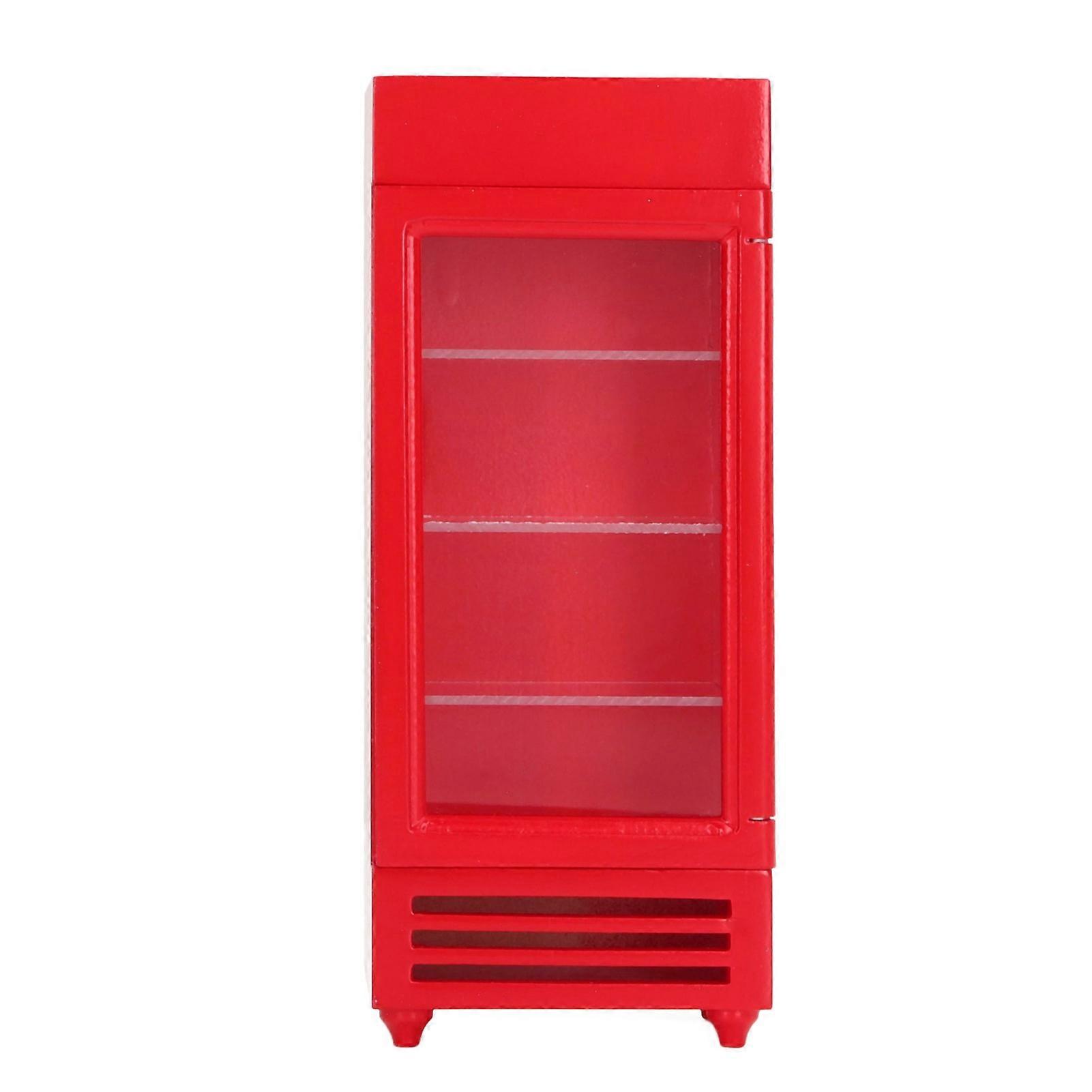 Dollhouse Vertical Refrigerator Vending Machine 1:12 Wooden DIY Bright Color Simulation
