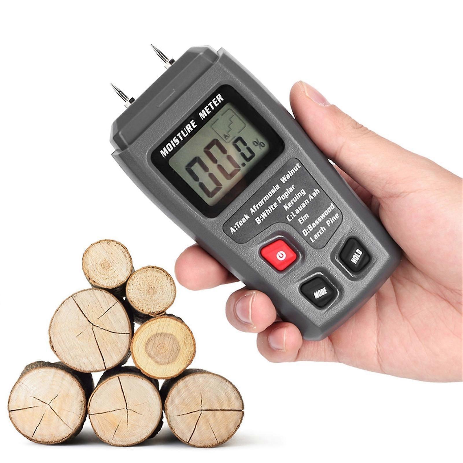 Wood Moisture Meter Digital LCD Handheld Damp Detector Hygrometer Tester