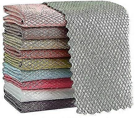 قطعة قماش تنظيف بميزان السمك، 30 × 40 سم، ستوكات، ماصة، خالية من الوبر 10 قطع