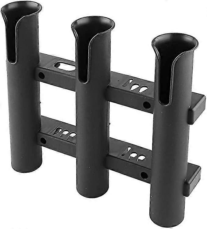 ボートロッドホルダーチューブ3釣り竿ホルダーブラケットラックプラスチックブラックスロットサイドマウントボートカヤックガレージストレージトラック用。