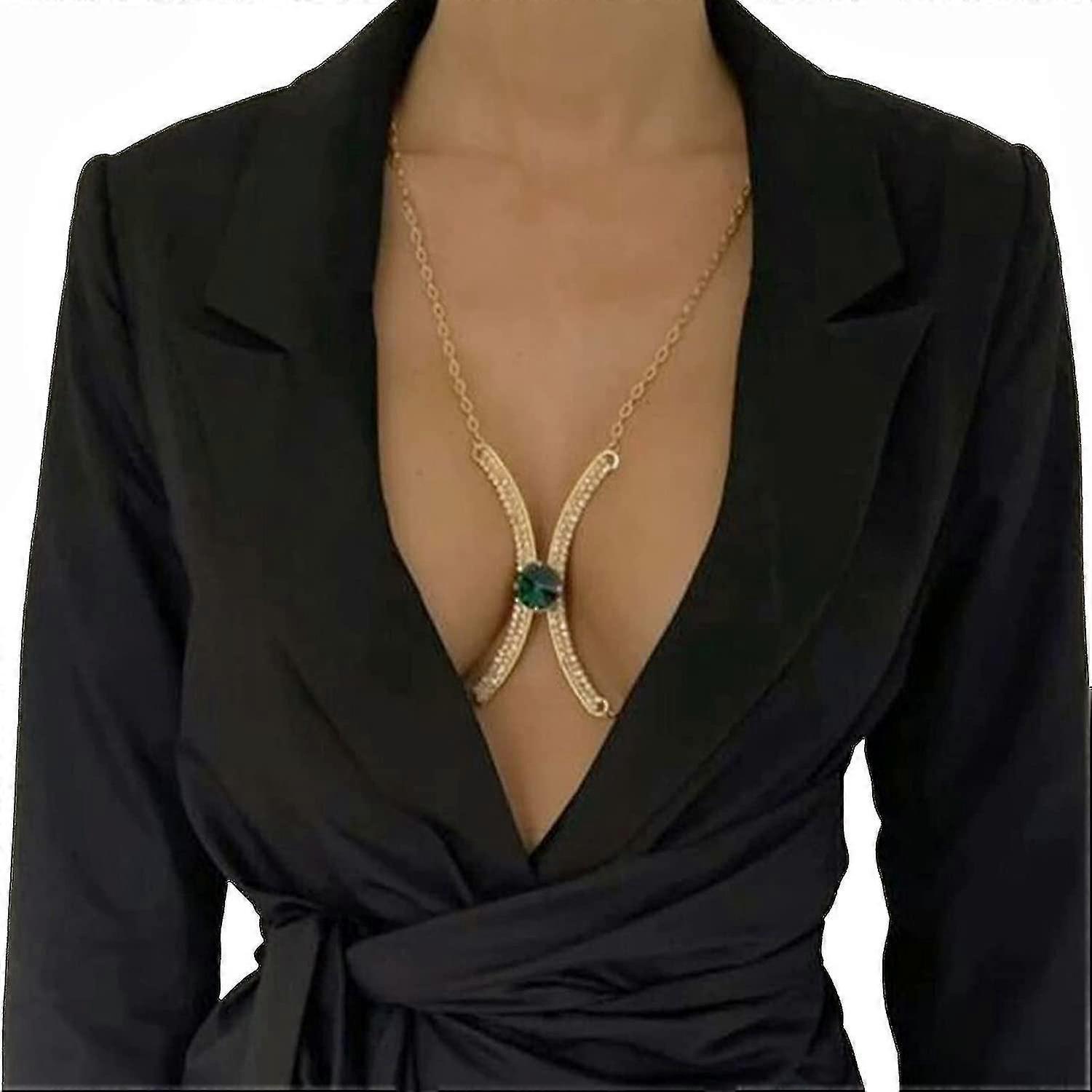 ラインストーンブラジャーチェーン、ボディチェーンラインストーンブラジャー下着ボディチェーン