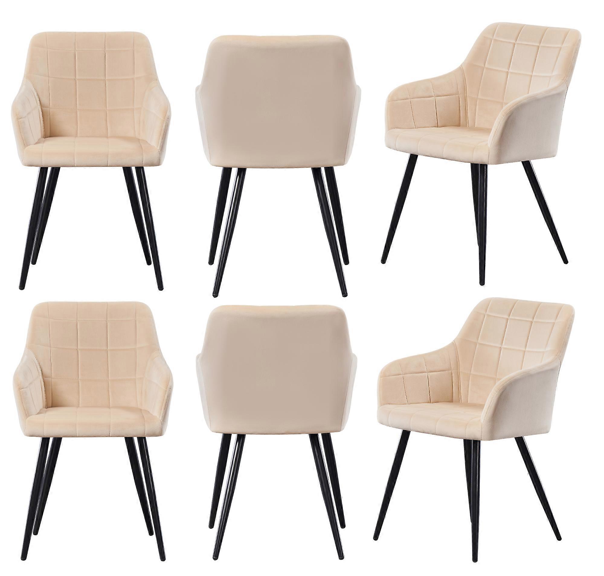 Cambridge Velvet Dining Chairs With Metal Legs - Set Of 6
