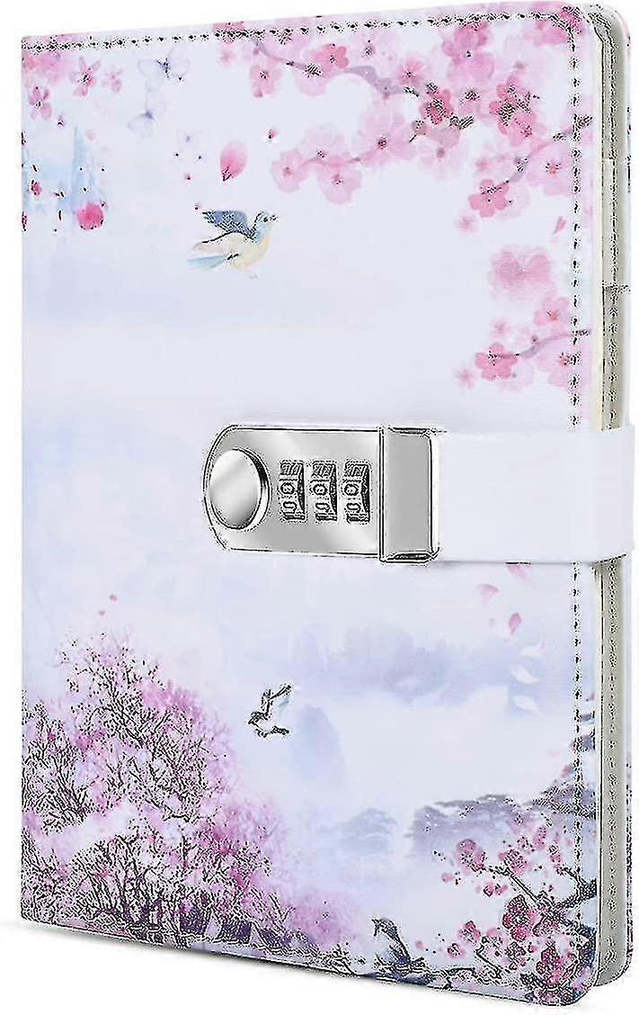 A5 Creative Password Lock Journal Pu Leather Combination Lock Diary Loc