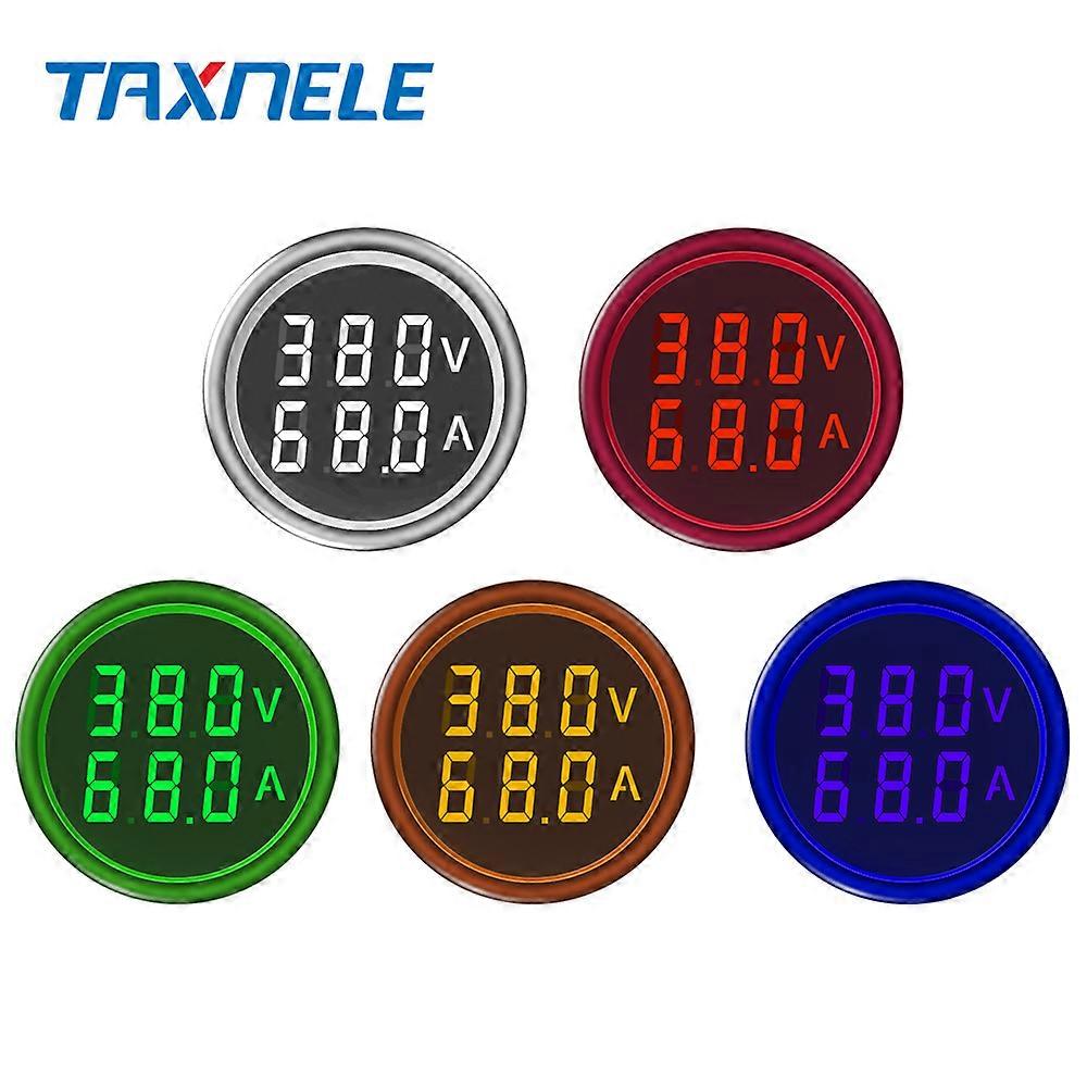 AC 60-500V 1-100A LED Digital Voltmeter Ammeter Hertz HZ Signal Lights 220V-Red