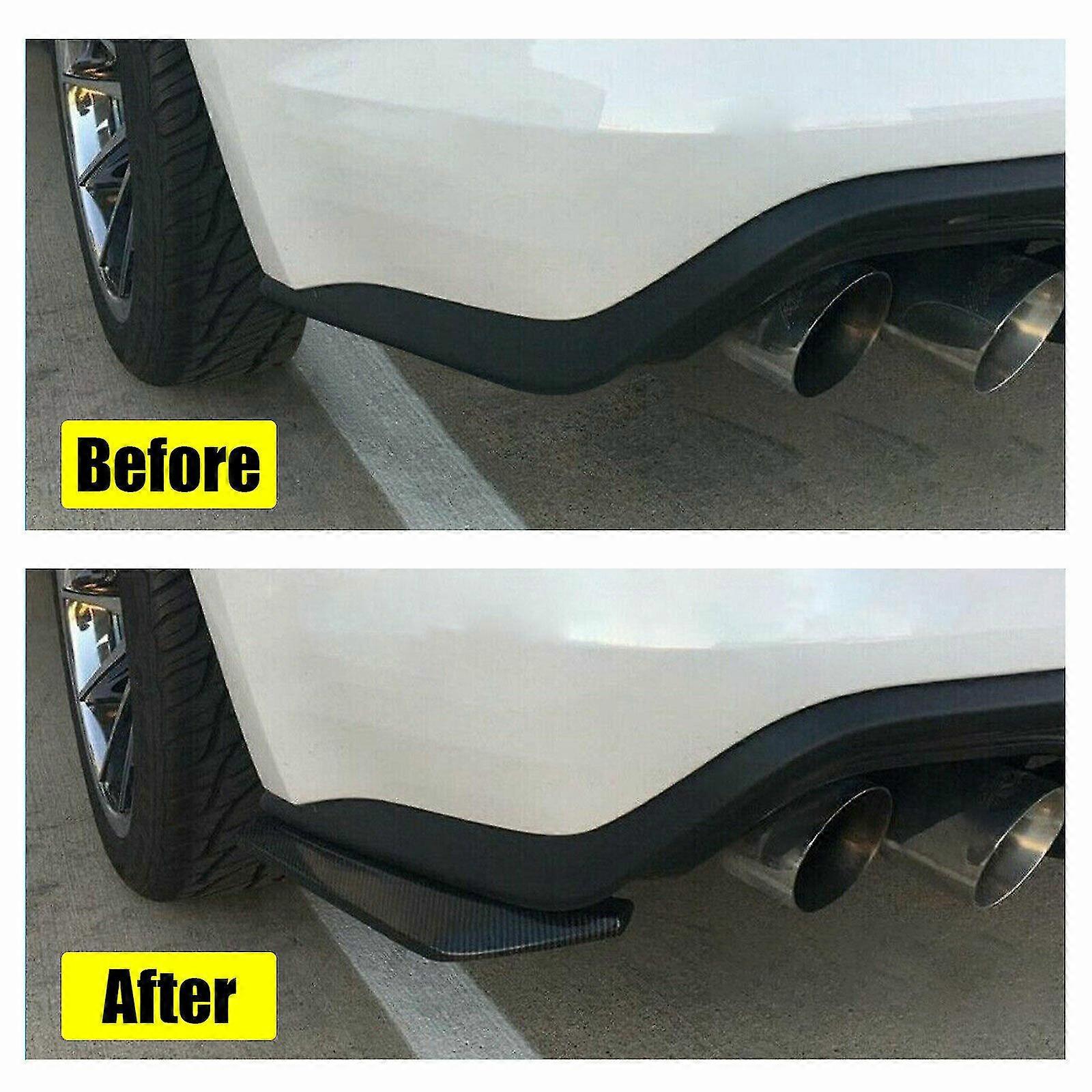 2x Car Auto Carbon Fiber Rear Bumper Lip Diffuser Splitter Canard Protector Top