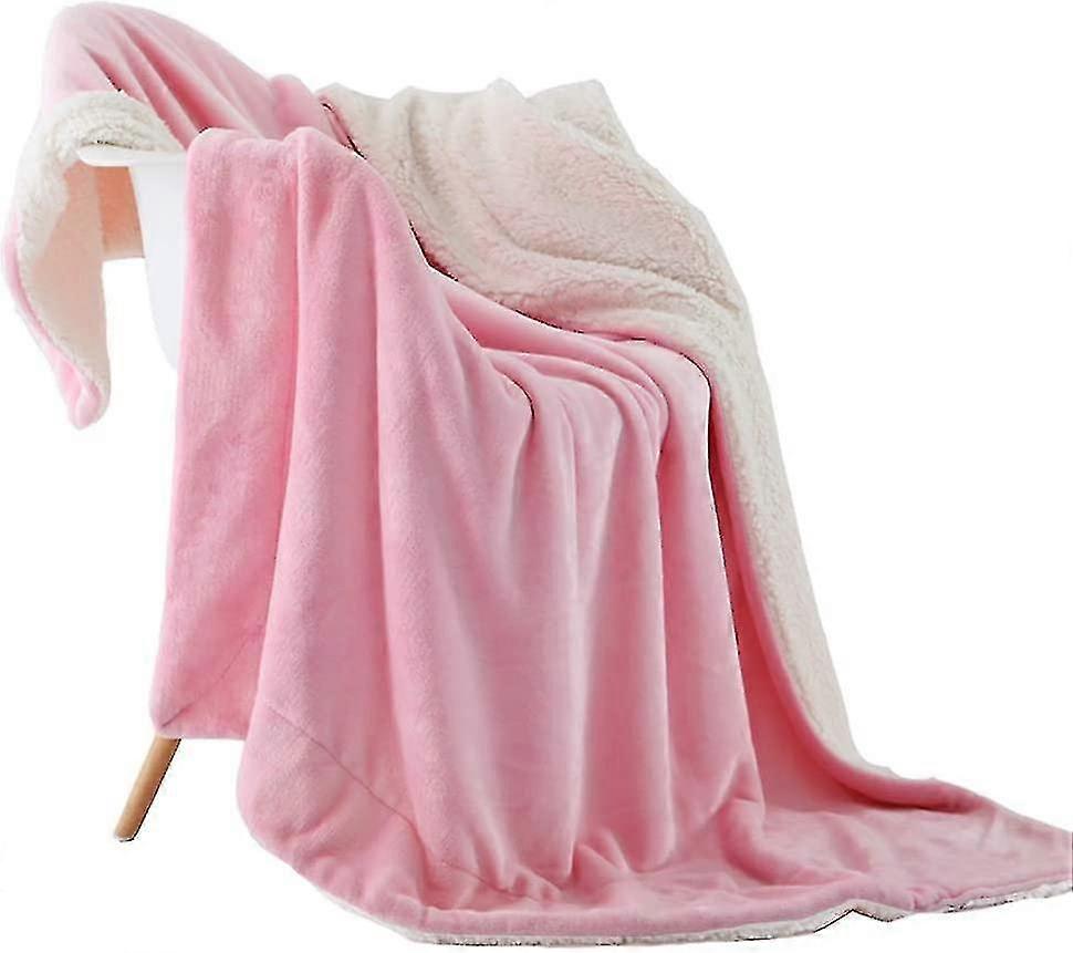 Double Sided Wool Blanket (60" X 80", Pink)