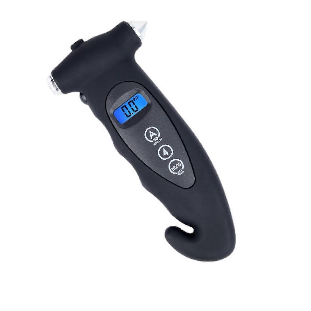 5 in 1 Multifunctional Tire Pressure Checker with Non-Slip Grip Digital Tire Pressure Gauge LCD Screen for Car Bike Motorcycle