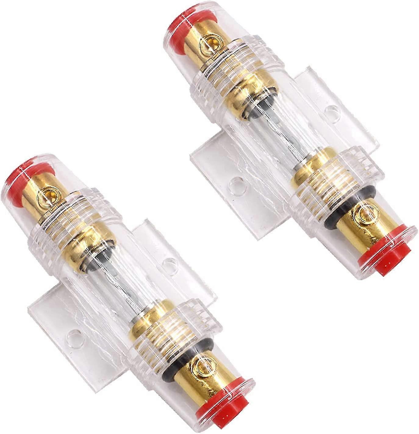 2pcs Inline Fuse Holder, 60a Fuse Holder Car Audio Power Safety Protection For Car Audio Alarm Amplifier Compressor