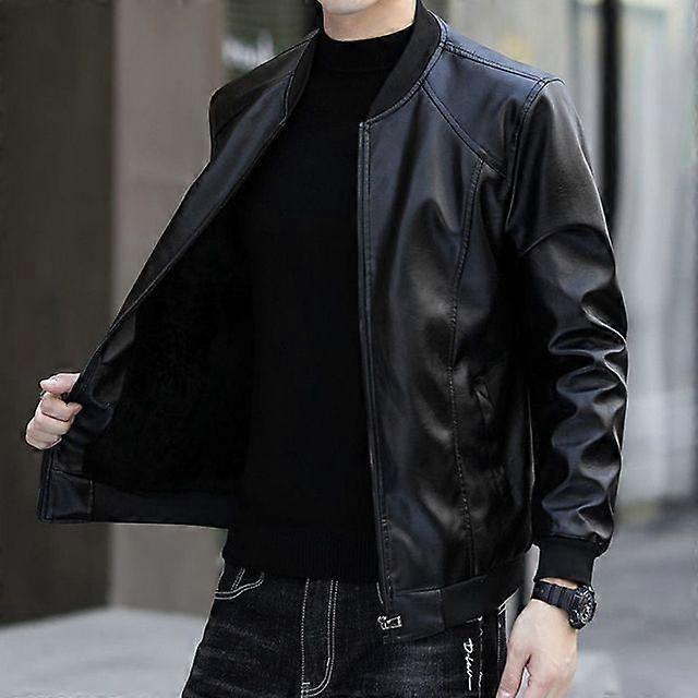 Casaco grosso sólido coreano outono inverno masculino com zíper bolso casual plus veludo tops solto jaqueta de couro moda y2k roupas masculinas