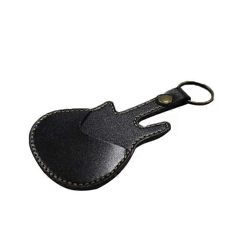Black -(without pick) Guitar plectrum case, guitar plectrum keychain, suitable for men and women.