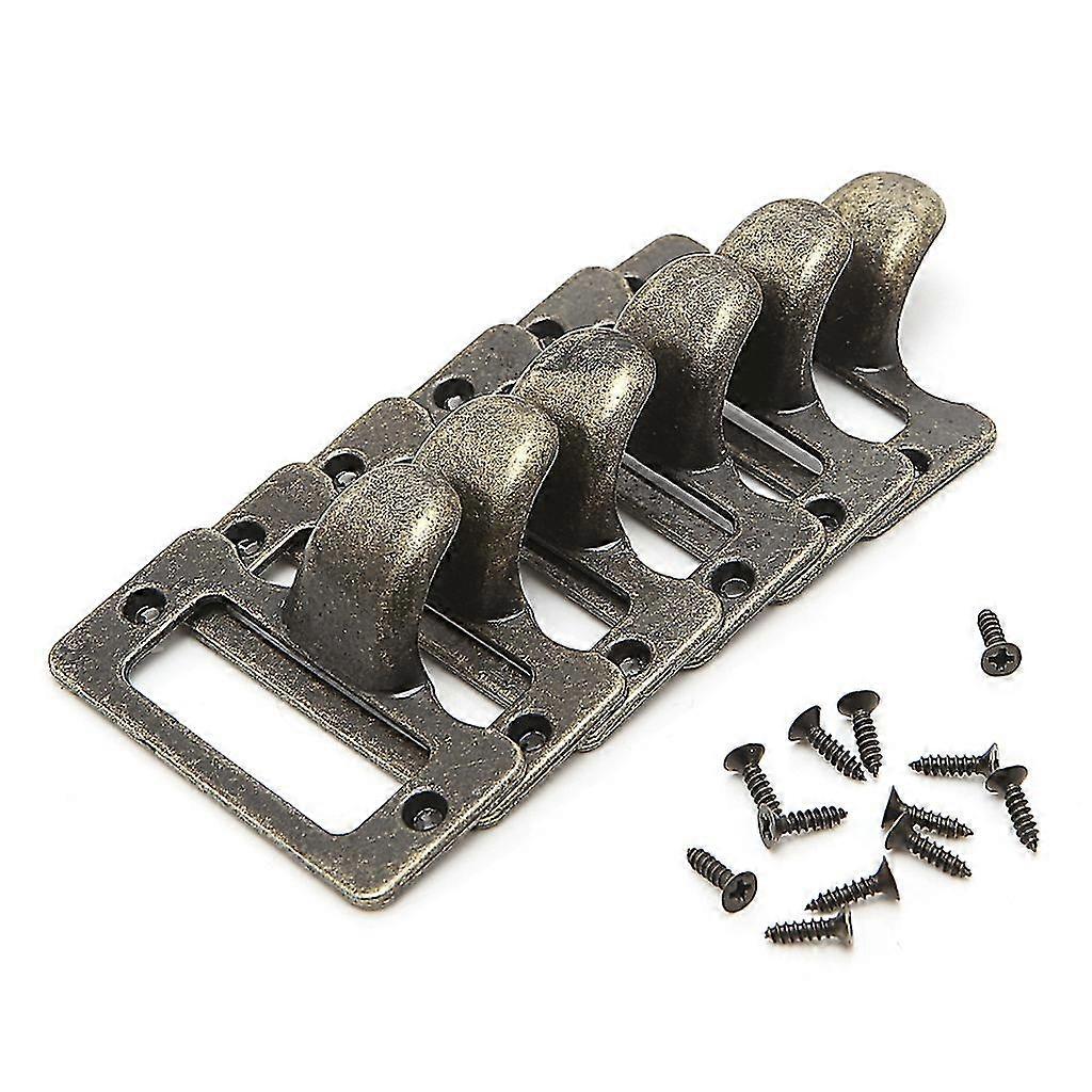 6x Handle File Name Card Cabinet Label Holder Antique Brass Drawer Pull Frame