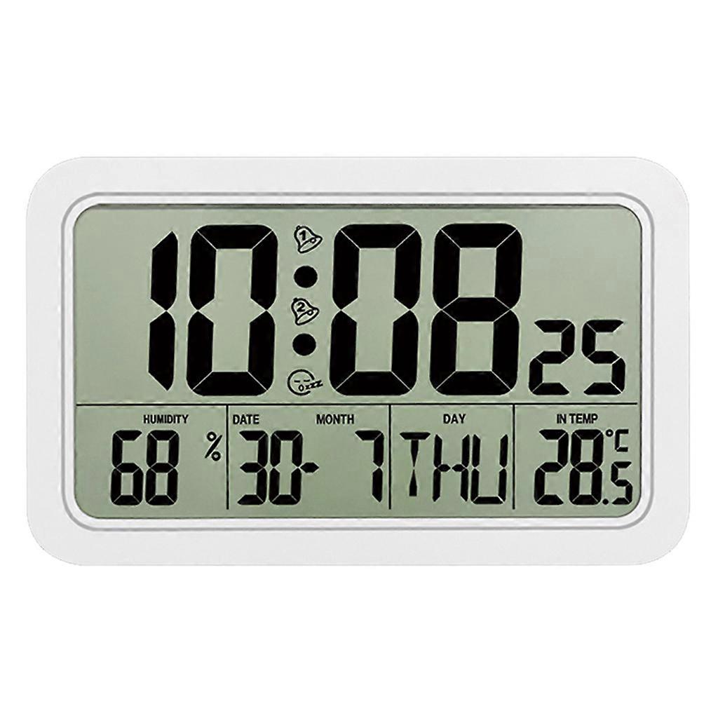 Clock with Indoor Temperature & Humidity Digital Wall Clock Desk Clock Seniors