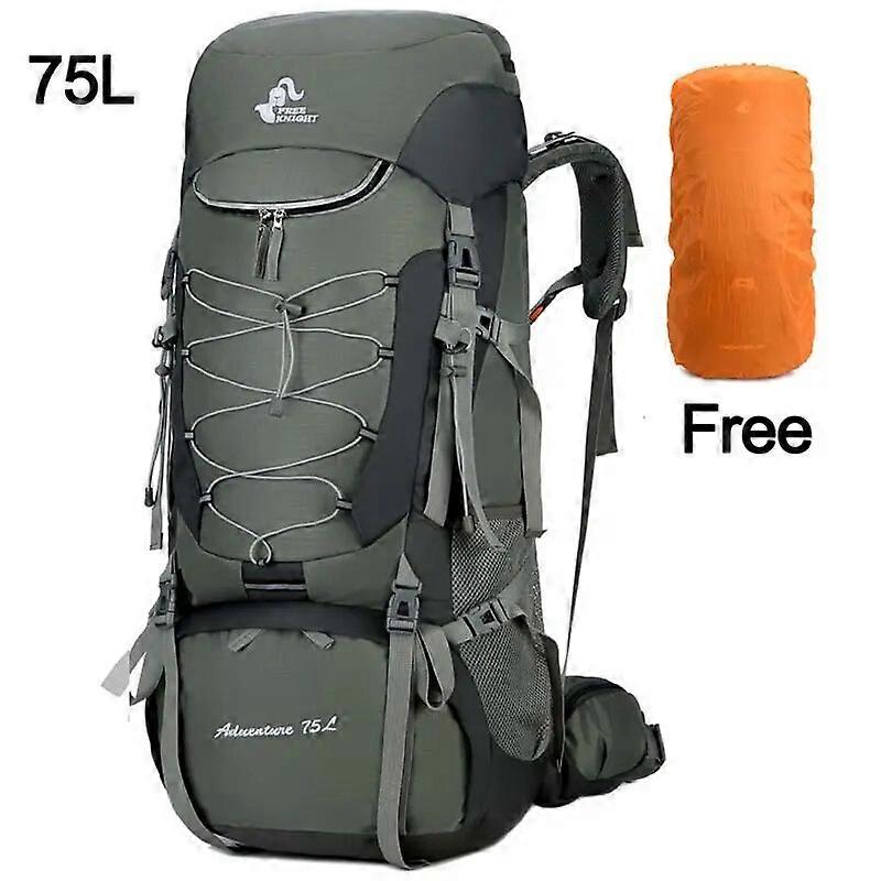 75L תרמיל קמפינג תיק ספורט נסיעות עם כיסוי גשם טיפוס הרים טרקים תרמיל חיצוני תיק טיולים כתף גברים