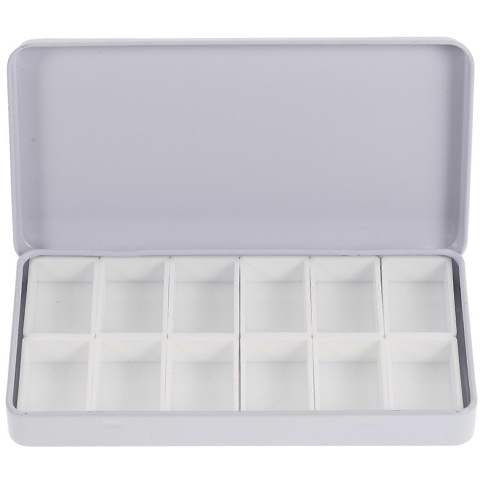 1 Set Empty Watercolor Tin Watercolor Sub-packing Pans Set Iron Storage Box