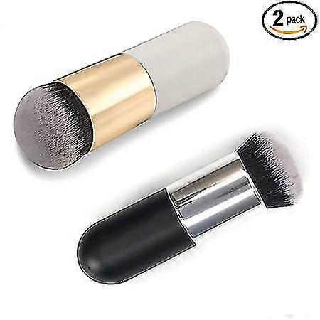 Makeup Brush Makeup Tools (2 Pcs, Platinum And Black Silver)
