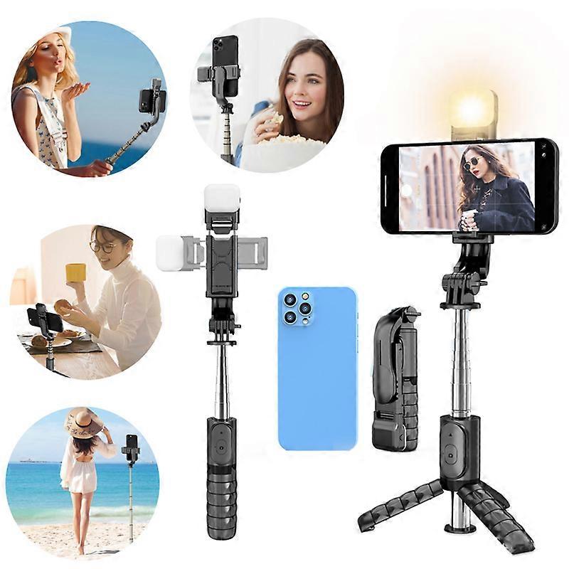 Selfie Stick Trépied avec Lumière 3 en1 Extensible Bluetooth Selfie Stick Compact Selfie Stick Pour la Photographie