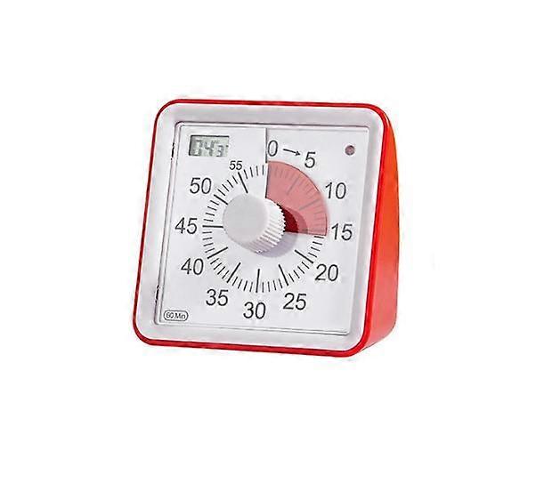 Visual Analog Timer, Silent Countdown, Time Management Tool For Kids And Adults1Pcs-Red/White