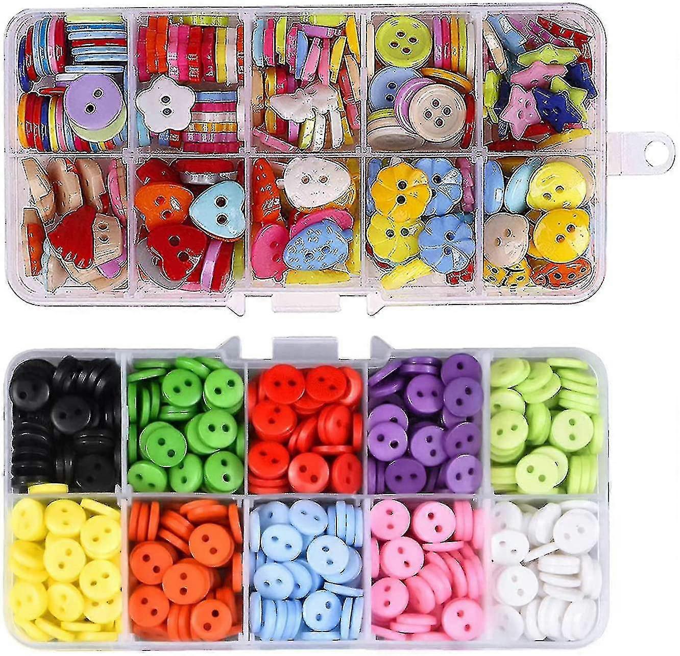 590 Pieces Sewing Button, Resin Button, Colorful Buttons With Plastic Storage