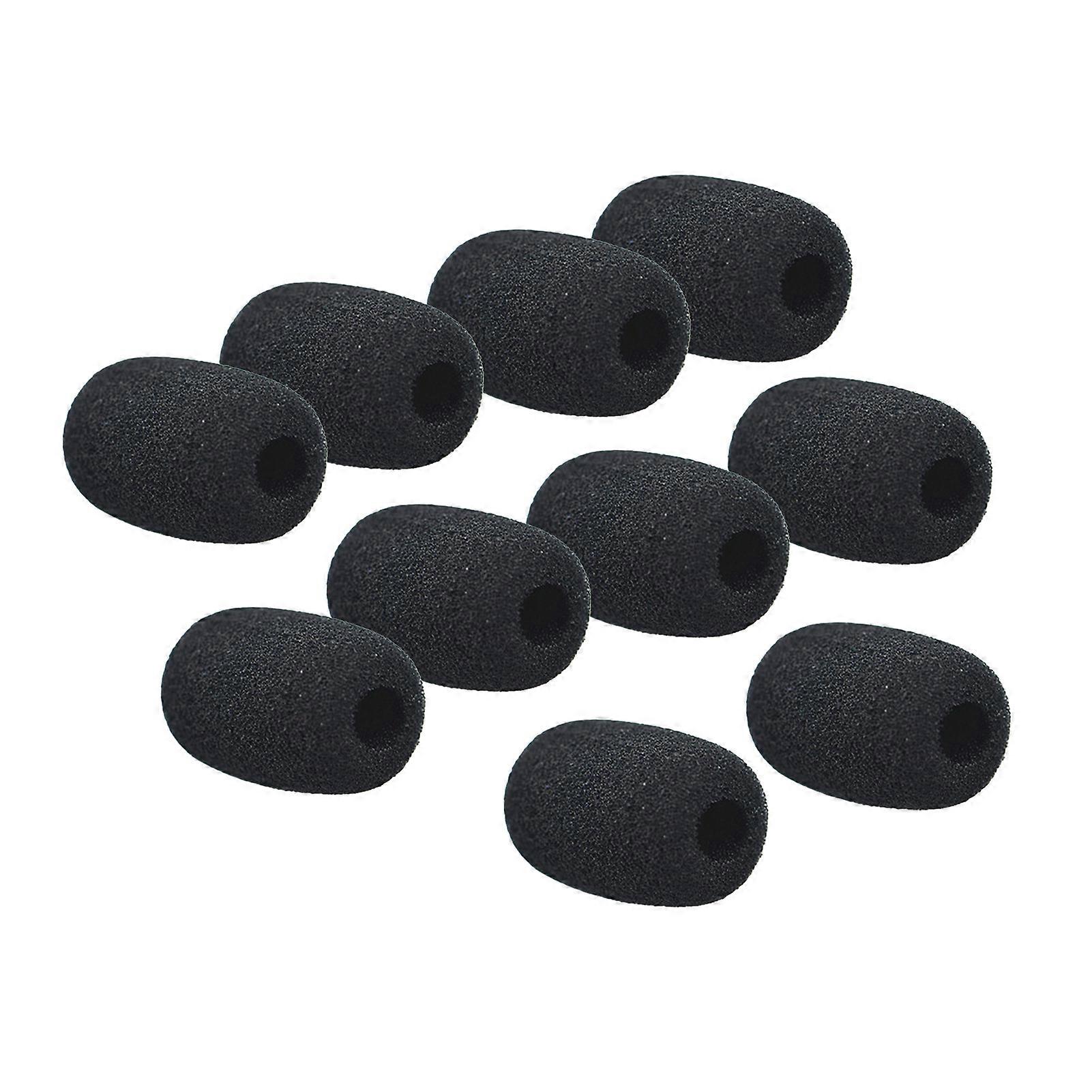 10Pcs MIC Windshield Foam Replaceable Wind-proof Soft Plosives Reduction Lapel MIC Sponge Cap for Recording