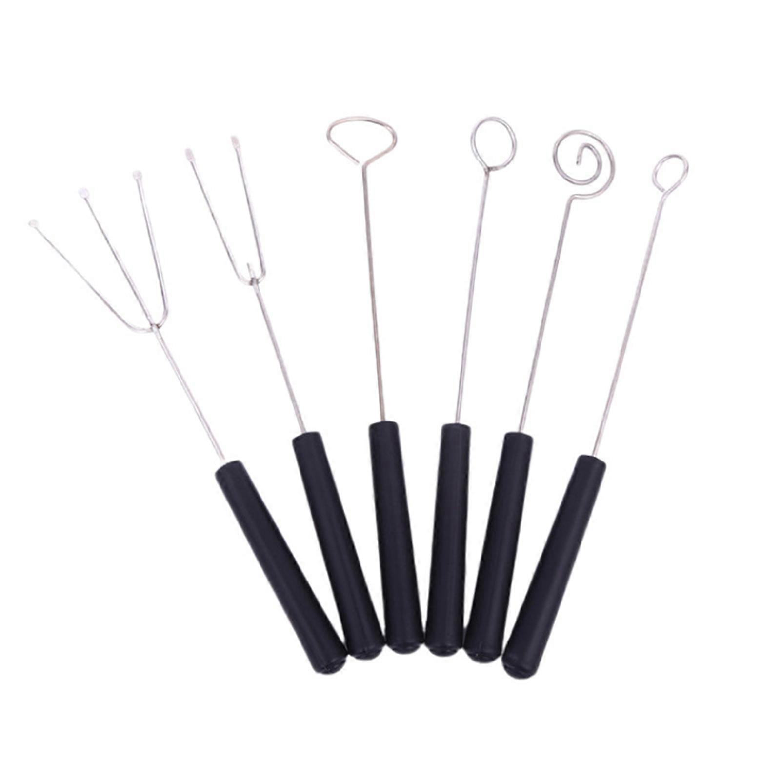 1 Set Non-slip Chocolate Dipping Tool Anti-rust Stainless Steel Saucier Drizzle Culinary Decorating Tools for Home