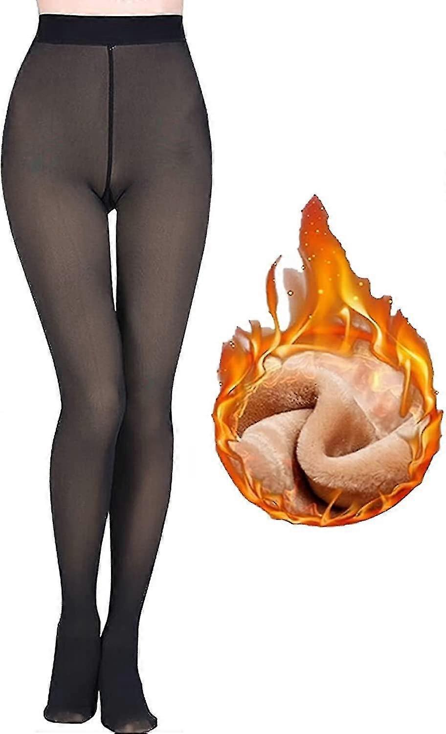 Collants doublés en polaire Femmes Winter Sheer Collants chauds Collants sans pieds Faux