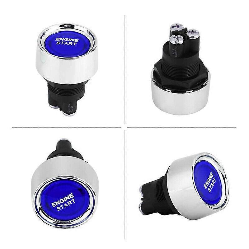 Universal 12V Car Blue Illuminated Engine Start Switch Push Button Race Starter