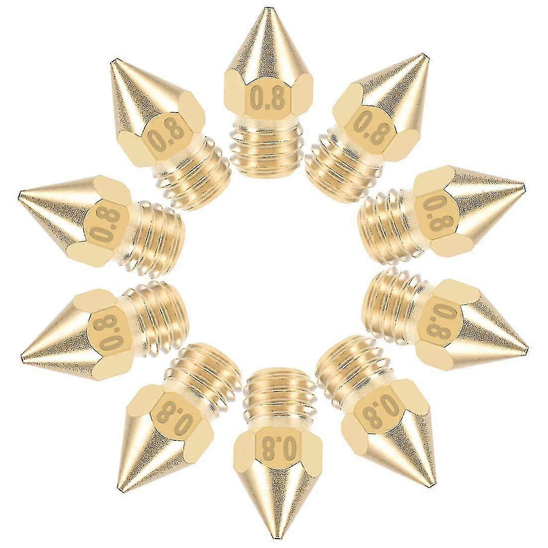 0.8mm 3d Printer Nozzle Head Replacement. Brass 10pcs