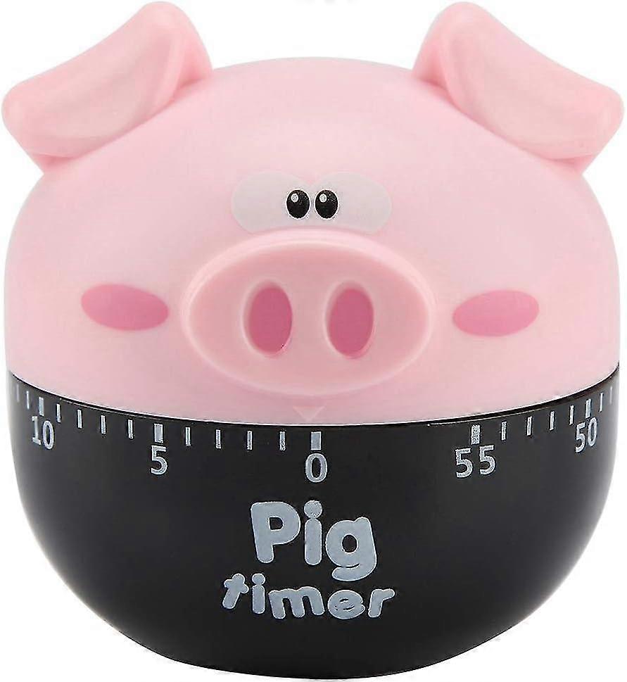 For Cute Cartoon Pig Kitchen Timer Mechanical Timer Counter Cooking Timing Tool, Kitchen Timer Mini Timer 55 Minute Countdown (pink)