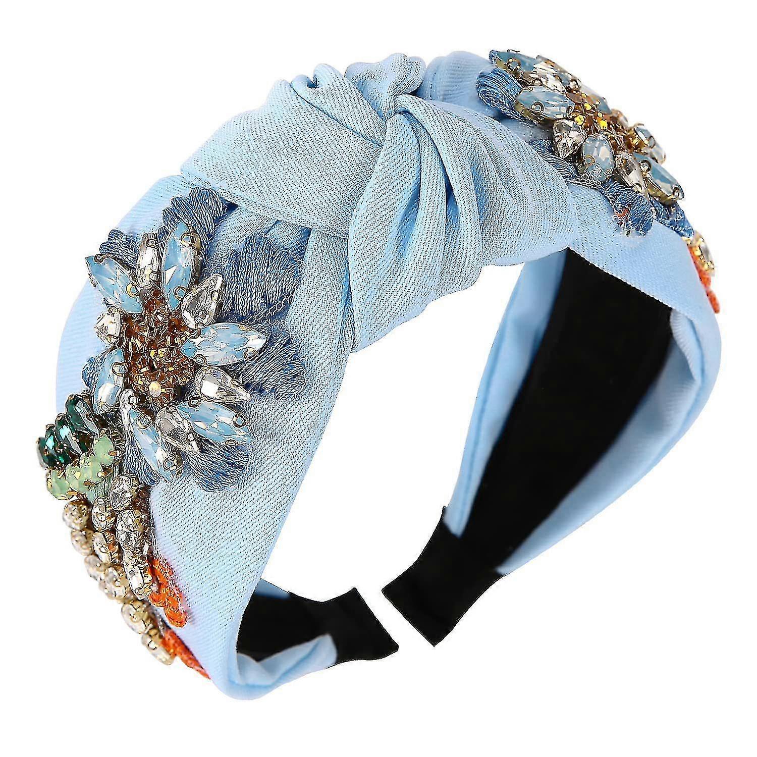Bandeaux baroques en cristal de strass pour femmes Bande de cheveux brodée Bande de cheveux exquis Accessoires de cheveux pour femmes Hair Hoop