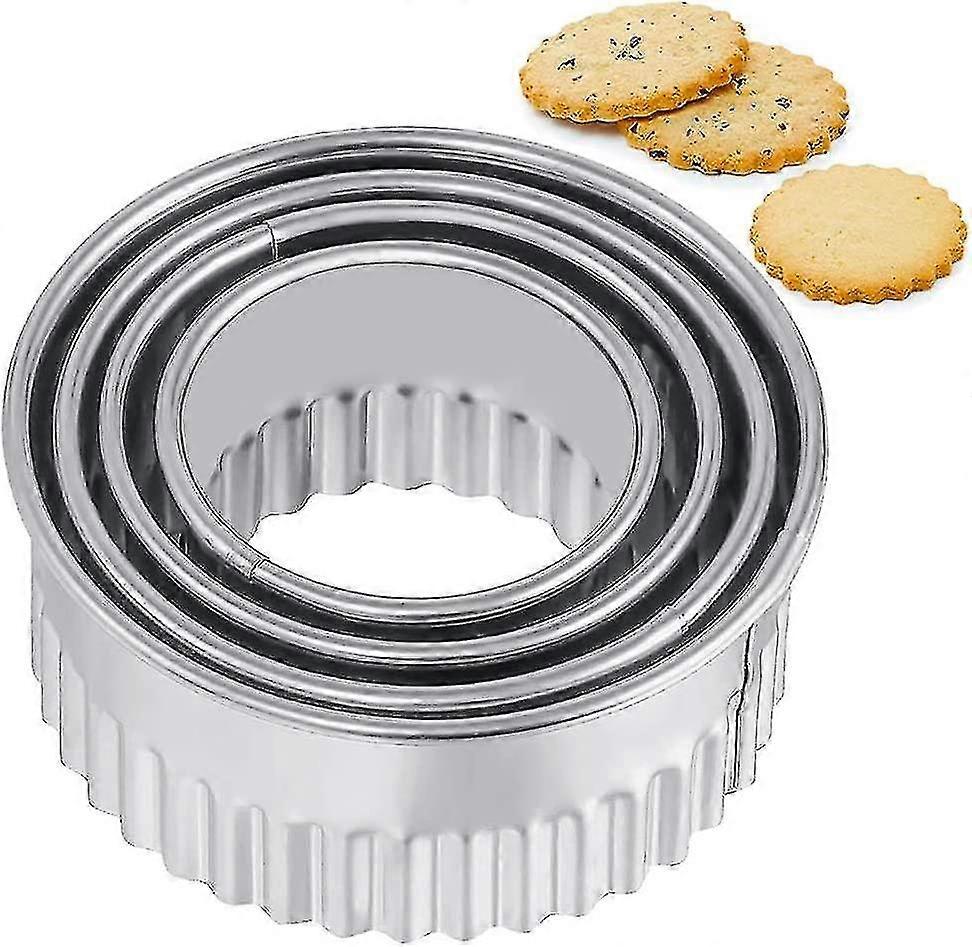 Round Cookie , 4 Piece Stainless Steel Kitchen Cookie  For  Sugar