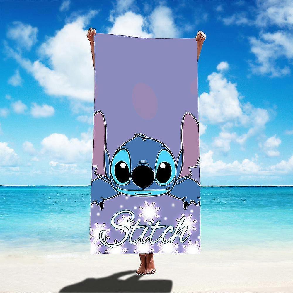 2023 1pc 75x150cm Disney Lilo & Stitch Beach Towel Soft Absorbent Bath Towel Children Boys Girls Pool Party Gift Microfiber Bath Towe