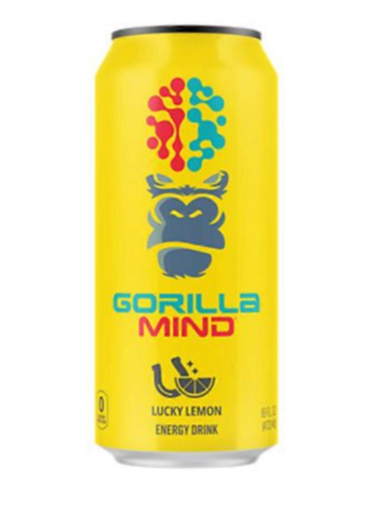 Gorilla Mind Energy Drink “ Lucky Lemon (12 Cans, 16 fl. oz. Each)